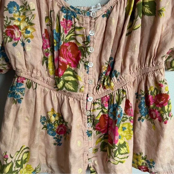 Love The Label Rosette Babydoll Top Floral Puff Sleeve L - Picture 8 of 8